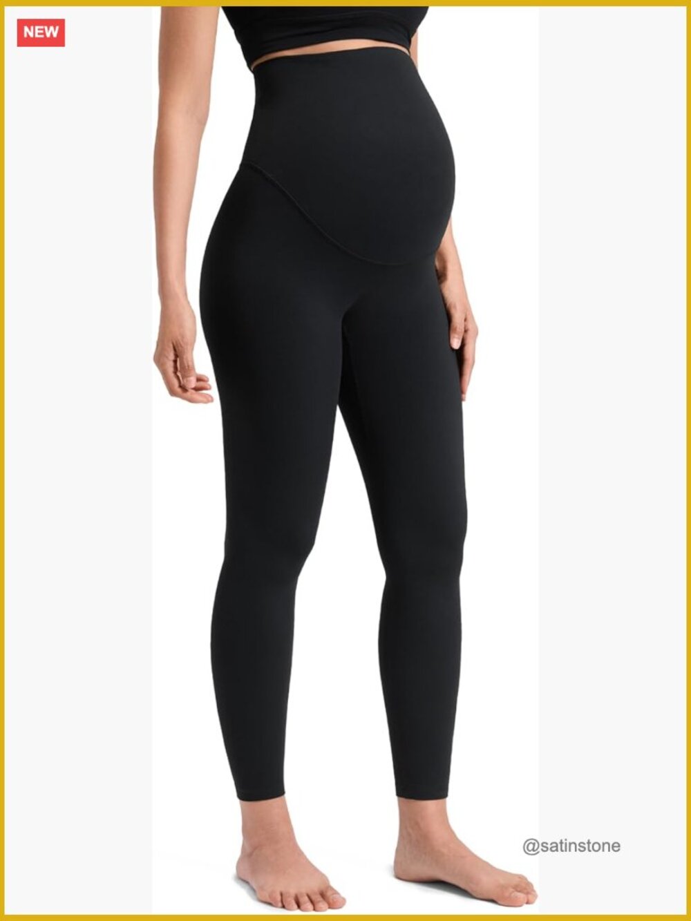 Softretch Maternity No Front Seam Leggings 25" Over The Belly